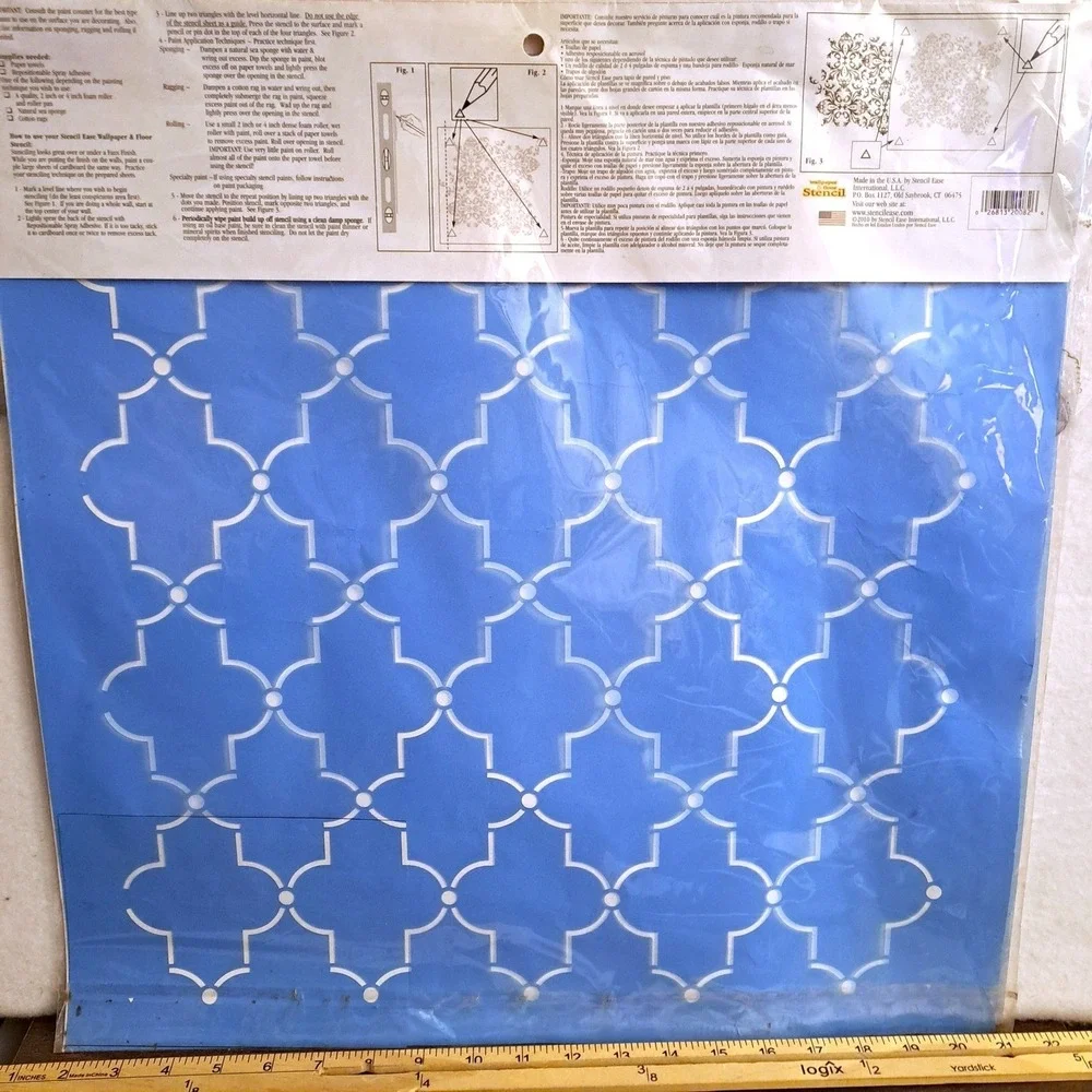 Stencil Ease Iron Lattice Wall‎ Floor Stencil 19.5in Reusable Geometric NEW